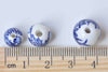 20 pcs Blue Leaf Flower Ceramic Beads 8mm/10mm/12mm