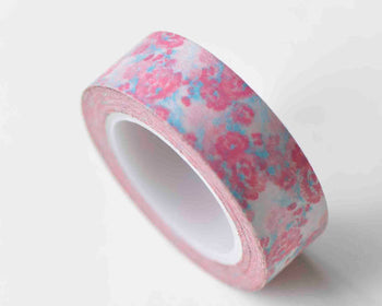 Pink Flowers Washi Tape 15mm x 10M A12998