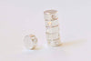 10 pcs Shiny Silver Round Blank Spacer Beads 3x5mm A4505