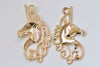 10 pcs Light Gold Filigree Unicorn Charms  20x38mm A3346