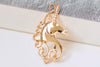 10 pcs Light Gold Filigree Unicorn Charms  20x38mm A3346