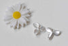10 pcs Matte Silver Three Petal Leaf Flower Connector Charms A7656