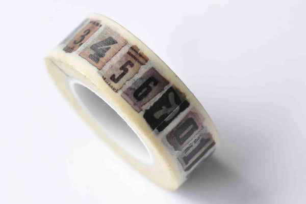 Colorful Numbers 0 to 9 Deco Washi Tape 15mm x 10M Roll A12851