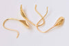 10 pcs 24K Gold Plated Brass Calla Lily Flower Hook Earwire Findings A5763