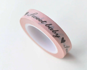 Pink Sweet Baby Washi Tape Baby Journal Supply 10mm x 5M Roll A13144