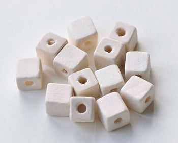 50 pcs Unfinished Natural Wood Cubic Beads Cube Findings  10mm A5320