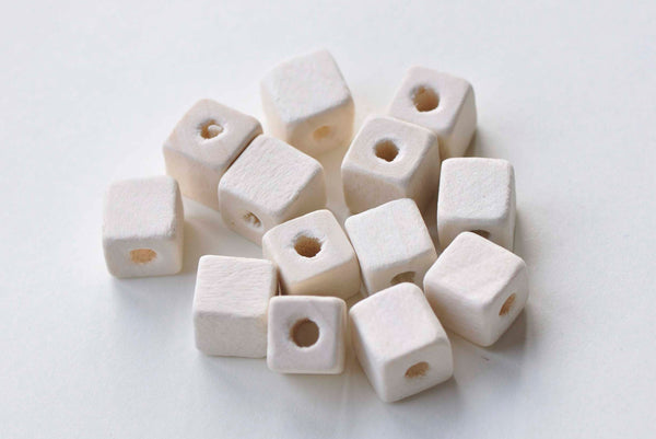 50 pcs Unfinished Natural Wood Cubic Beads Cube Findings  10mm A5320
