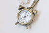 1 PC Antique Bronze Alarming Clock Pocket Watch Necklace A2833