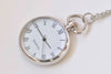 1 PC Platinum Silvery Gray Blank Pocket Watch Necklace A2200
