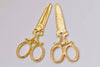 10 pcs Gold Scissors Charms Barber Shop Pendants 25x60mm A4667