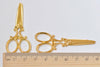 10 pcs Gold Scissors Charms Barber Shop Pendants 25x60mm A4667