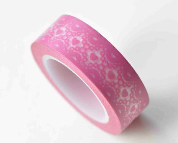 Pink Love Heart Masking Washi Tape 15mm x 10M Roll A12914