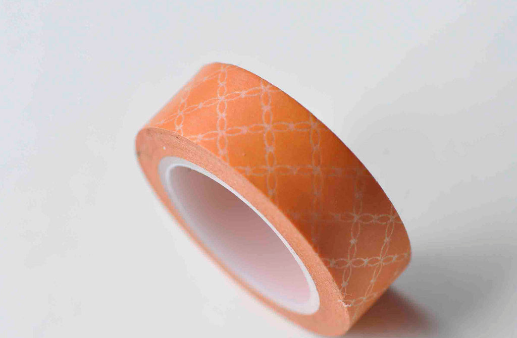 Orange Daisy Flower Pattern Washi Tape Scrapbook Supply A12931