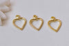 50 pcs Shiny Gold Lovely Heart Frame Charms 5.6x7.5mm A546