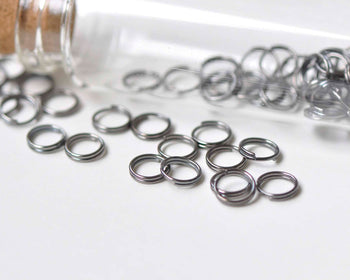 500 pcs Gunmetal Black Metal Iron Split Rings Size 5mm/6mm 25 Gauge