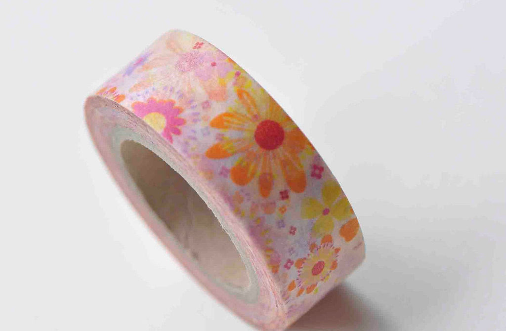 Fancy Floral Design Washi Tape 15mm Wide x 10M Roll A12952
