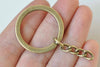 10 pcs Simple Keychain Fob Key Ring Antique Bronze/Silver/Platinum