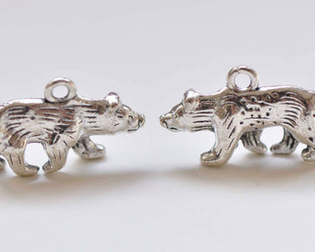 10 pcs Antique Silver 3D Polar Bear Charms Pendants 15x25mm A2950