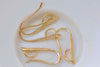 10 pcs 24K Gold Plated Brass Textured Fish Hook Earwire Findings A3328