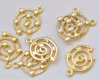 20 pcs Gold Spiral Galaxy Star Universe Charms Pendants A783