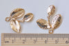 10 pcs Light Gold Three Leaf Branch With Peg Charms 23mm A4805