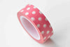 Red Washi Tape With White Polka Dots Masking Tape 15mm x 10M A13080