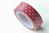 Red Washi Tape White Polka Dots Masking Tape 15mm x 10M Roll A13050