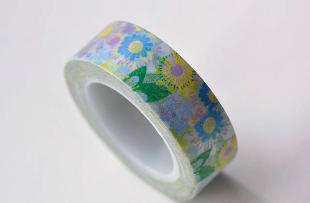 Colorful Flower Cute Adhesive Washi Tape 15mm Wide x 5M Roll A13122