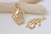 10 pcs Light Gold Filigree Unicorn Charms  20x38mm A3346