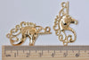 10 pcs Light Gold Filigree Unicorn Charms  20x38mm A3346