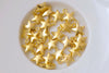 100 pcs Bulk Shiny Gold Mini Thick Star Charms  7mm A1643