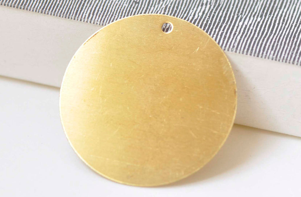10 pcs Raw Brass Large Flat Round Blank Disc Thick Charms 35mm A2666
