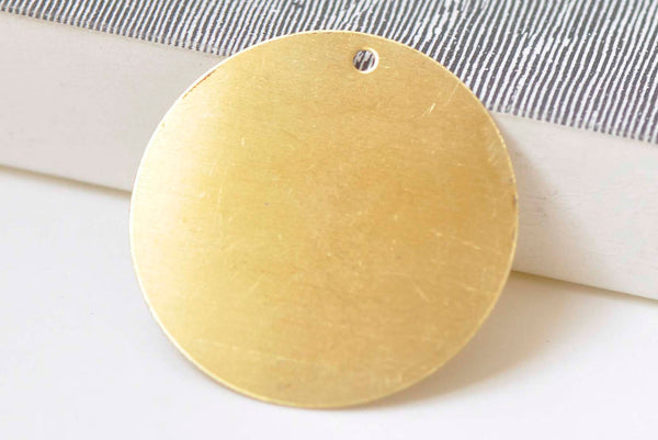 10 pcs Raw Brass Large Flat Round Blank Disc Thick Charms 35mm A2666