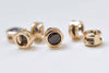 6 pcs 24K Champagne Gold Spacer Beads Black Rhinestone 5.3mm/6mm
