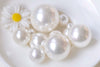 Half Drilled White Mother of Pearl Beads Round Loose Beads 3mm-20mm