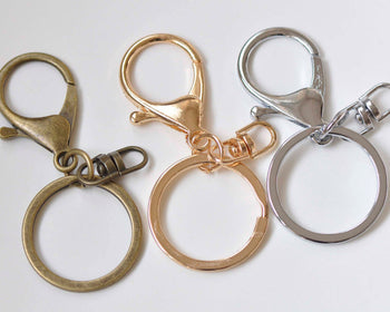 10 pcs Large Keychain Key Ring Clasps Antique Bronze/Light Gold/Rhodium