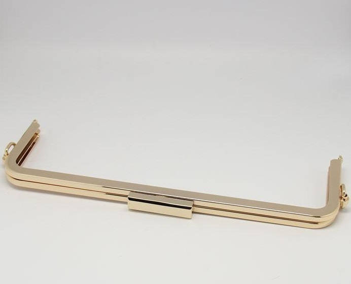 Light Gold Purse Frame Handbag Purse Frame With Screws 27.5cm x 8.5cm ( 10" x 3")