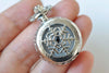 1 PC Platinum Small Snowflake Cover Pocket Watch Necklace 27mm A2194