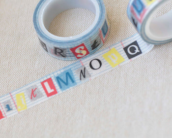 Retro Alphabet Washi Tape Japanese Masking Tape 15mm x 5M A13063