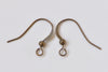 Antique Bronze Earwire Flat Fish Ball End Hook Findings  Set of 100 A2992