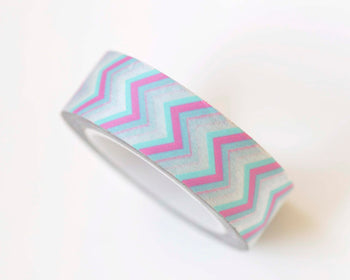 Colorful Chevron Adhesive Washi Tape 15mm Wide x 10M Roll A13194