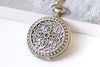 Antique Bronze Floral Pocket Watch Necklace Set of 1 A2163
