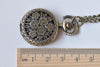 1 PC Antique Bronze Flower Pocket Watch Necklace A2620
