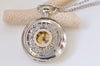 1 PC Platinum Pocket Watch Necklace With Gold Numerals A908