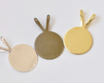 20 pcs Silver/Antique Bronze/Raw Brass V Shaped Loop 10mm Pad