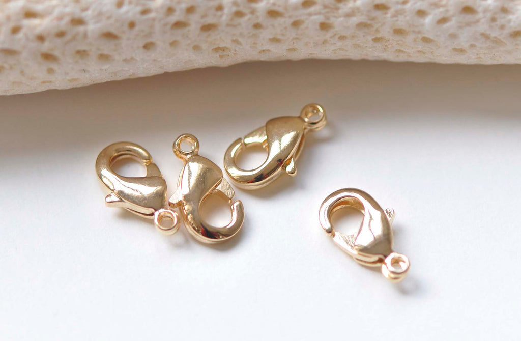 10 pcs 24K Gold Parrot Claw Lobster Clasps 10mm A6900