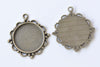 10 pcs Antique Bronze Dotted Pendant Tray Settings 25mm A4784