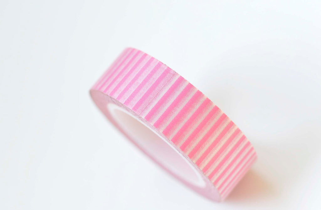 Pink Stripes Deco Washi Tape 15mm x 10M Roll A13221