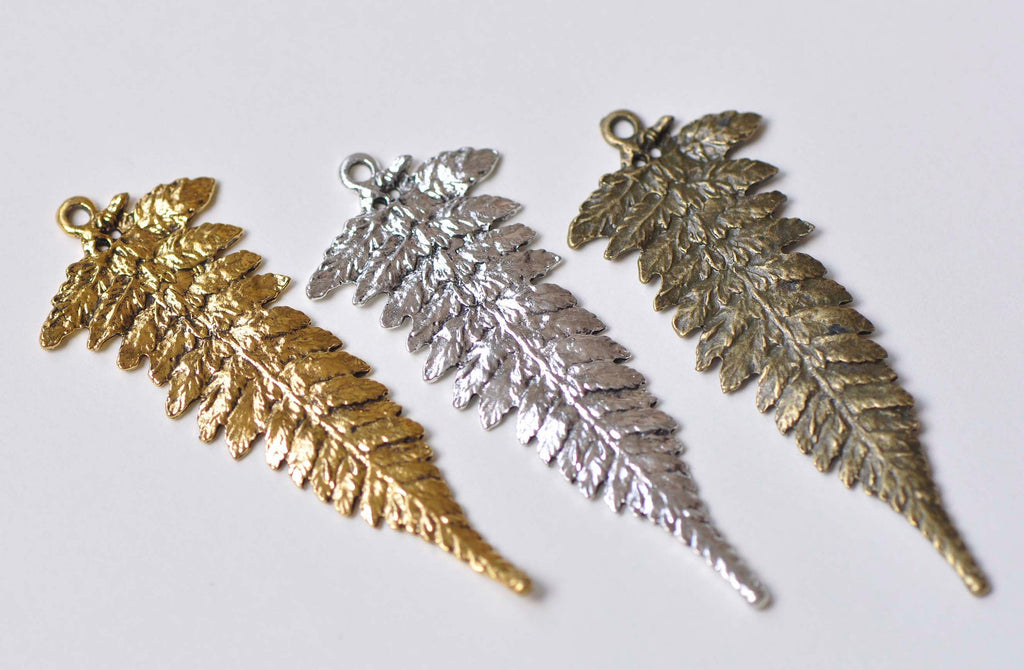 10 pcs Tree Leaf Charms Pendant 22x58mm Antique Bronze/Silver/Gold