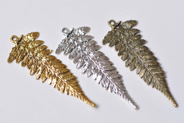 10 pcs Tree Leaf Charms Pendant 22x58mm Antique Bronze/Silver/Gold